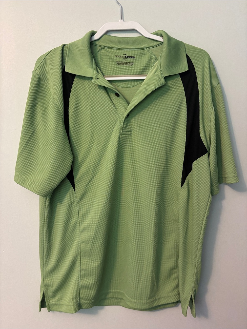Grand Slam Light Green Polo with Black Panels